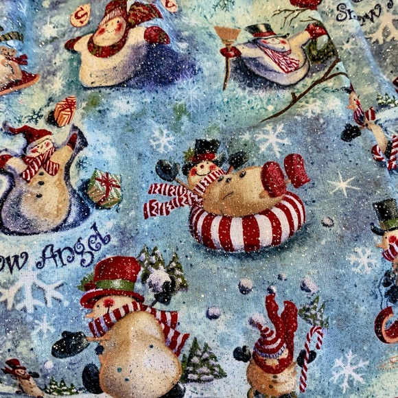 Miss Smarty Pants New Hand Crafted Blue Holiday Glittery Snowman Dress Size 2T. - Picture 4 of 4